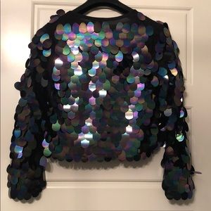 Mesh Jacket with Sequins